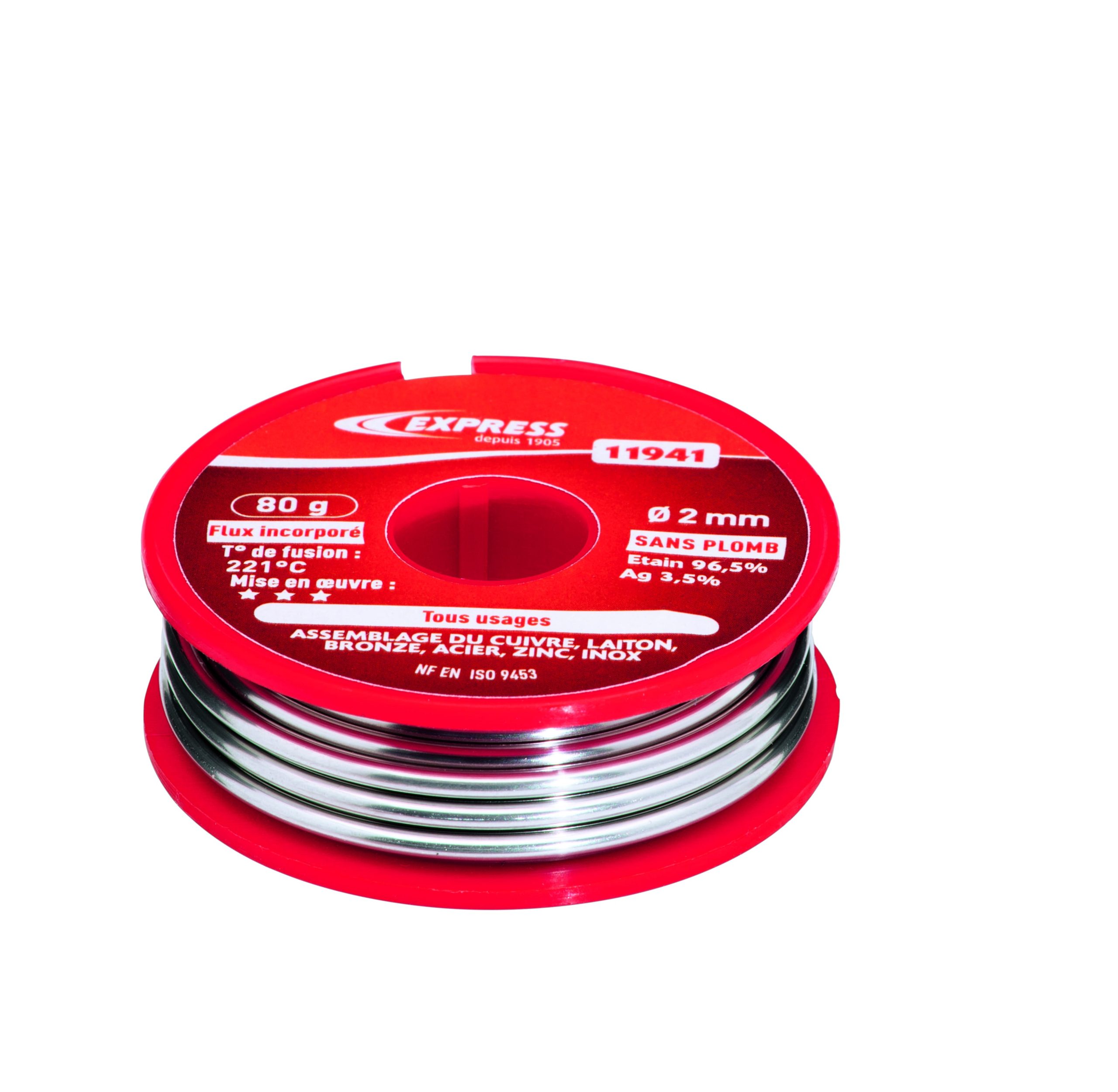 Soudure étain 96.5% - ø fil 2 mm - 80g en soldes flash